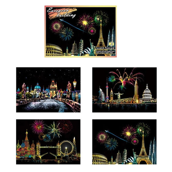 Kit Scratch Postales Edificios - Scratch Art