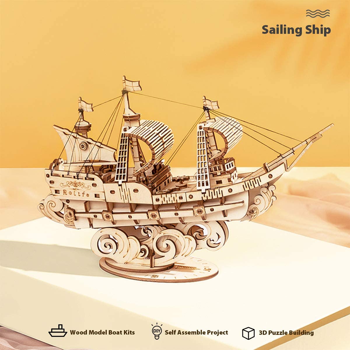 Sailing Ship - Rompecabezas 3D - Maqueta de Madera Rolife