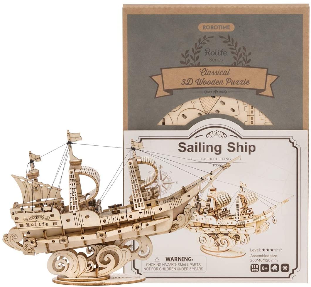 Sailing Ship - Rompecabezas 3D - Maqueta de Madera Rolife