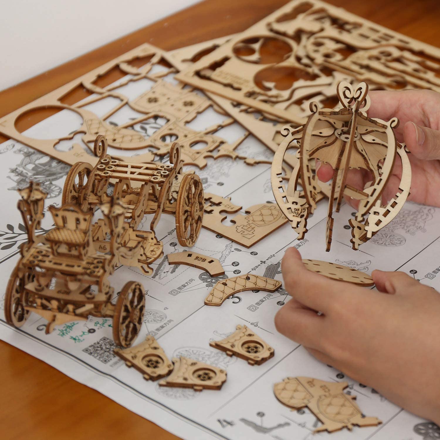 Pumpkin Cart - Rompecabezas 3D - Maqueta de Madera Rolife