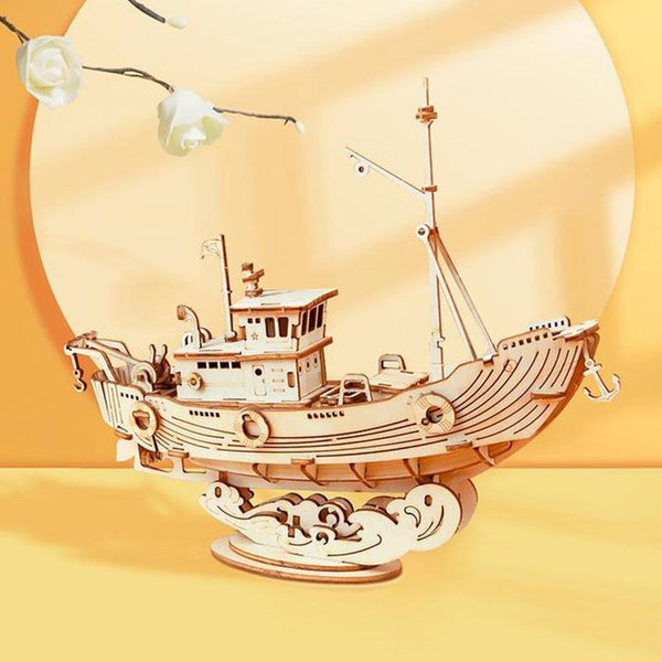 Barco de Pesca - Rompecabezas 3D - Maqueta de Madera Rolife