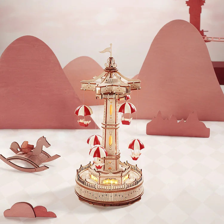 Parachute Tower - Rompecabezas 3D de Madera - ROKR