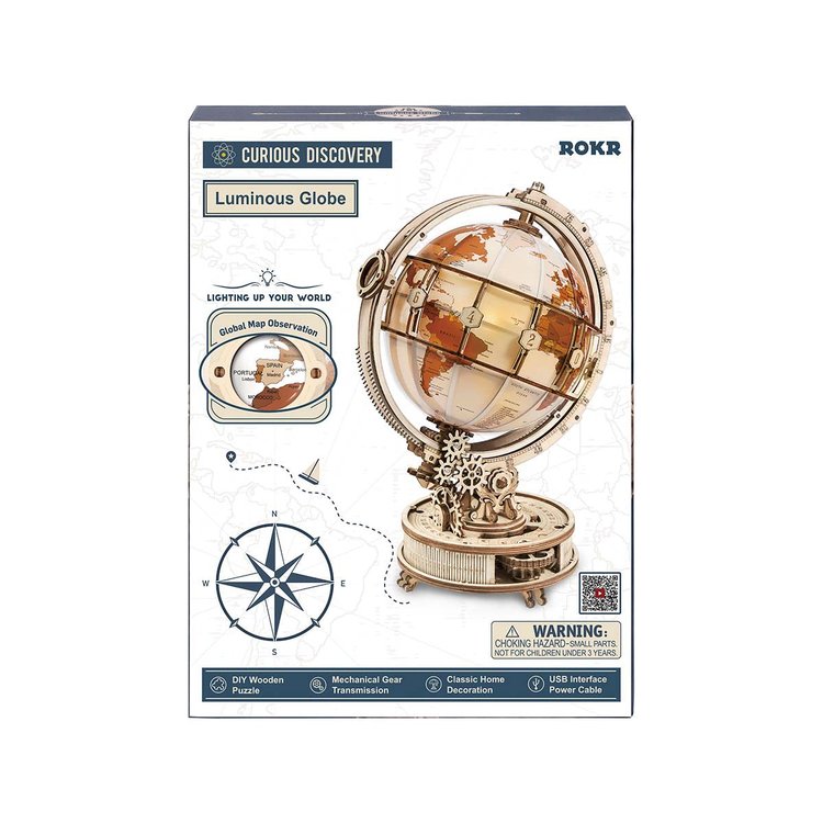 Luminous Globe - Rompecabezas 3D de Madera - ROKR