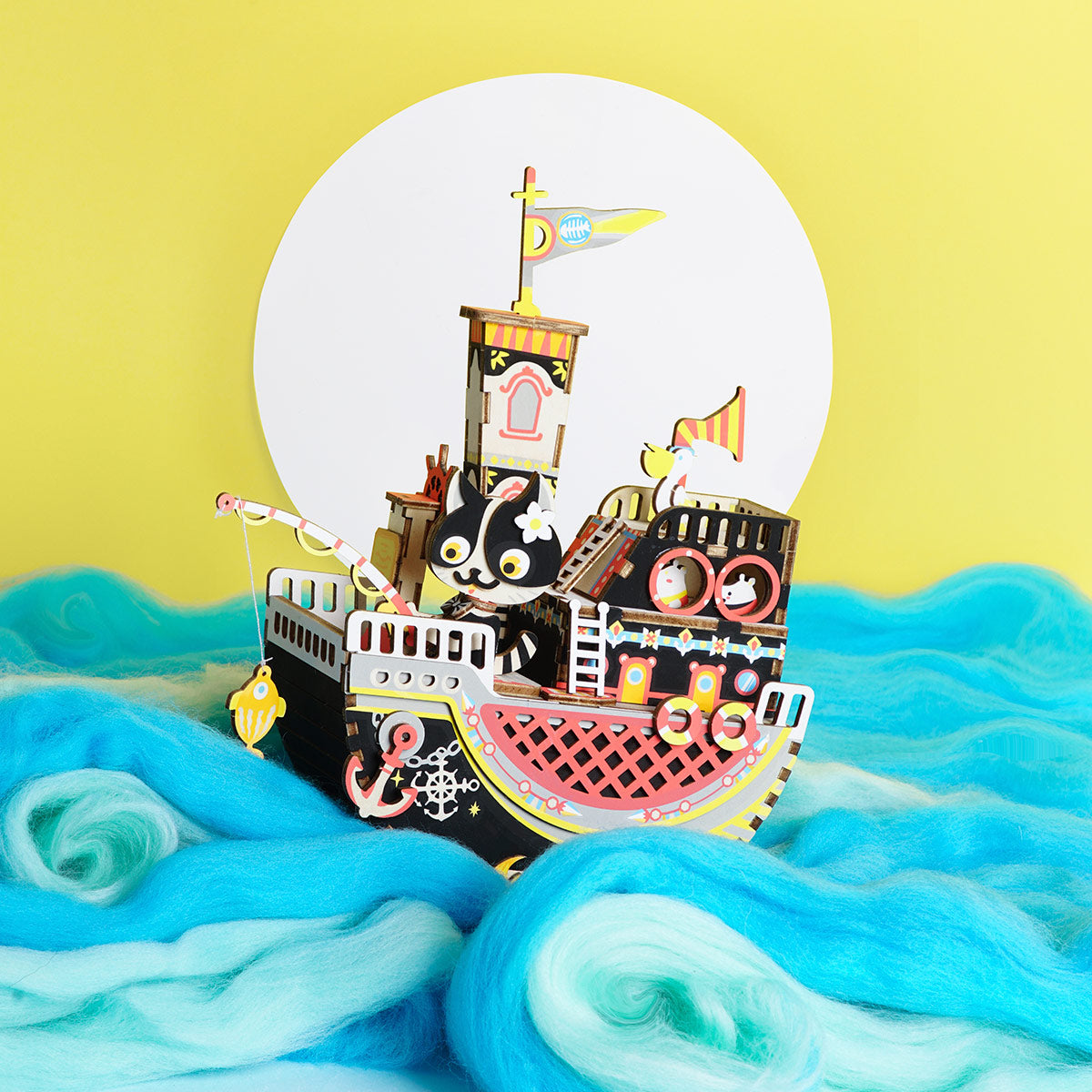 Fishing Kitty - Caja Musical Armable - Rolife