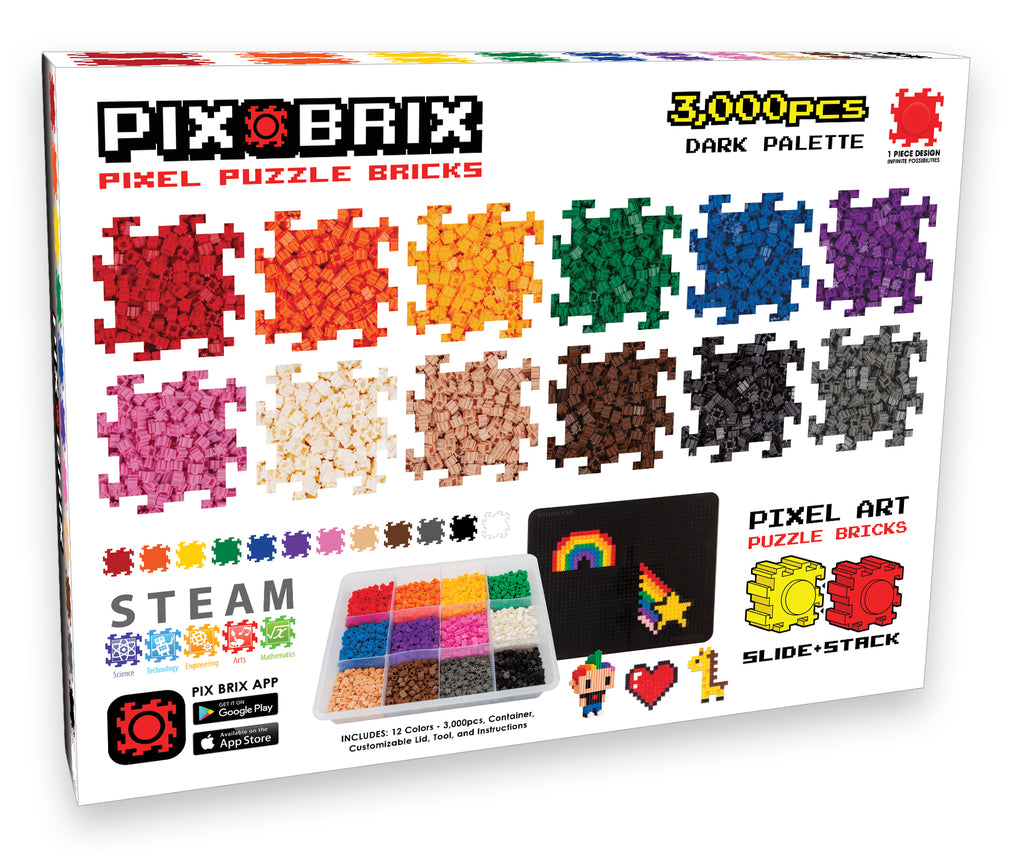 Contenedor 3.000 Piezas - 12 Colores - Pix Brix