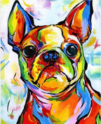 Bulldog Francés Color (30 x 40 cm) - Diamante Cuadrado - Pinturas de Diamantes