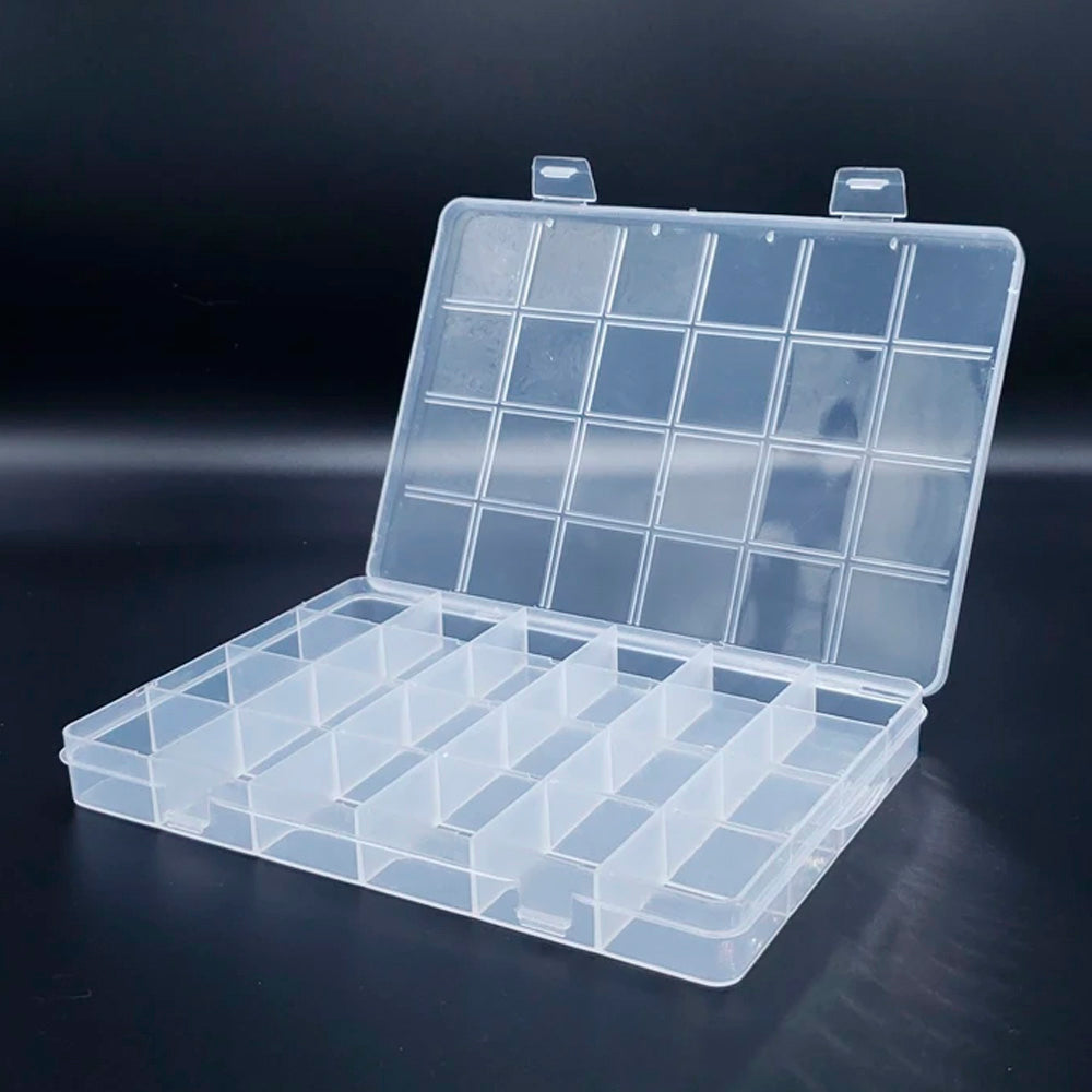 Paquete de 6 cajas de plástico transparente con bisagras, organizador de  plástico, caja de almacenamiento para cinta Washi, joyas, cuentas