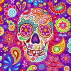 Calavera Mexicana (40 x 30 cm) - Diamante Redondo - Pinturas de Diamantes