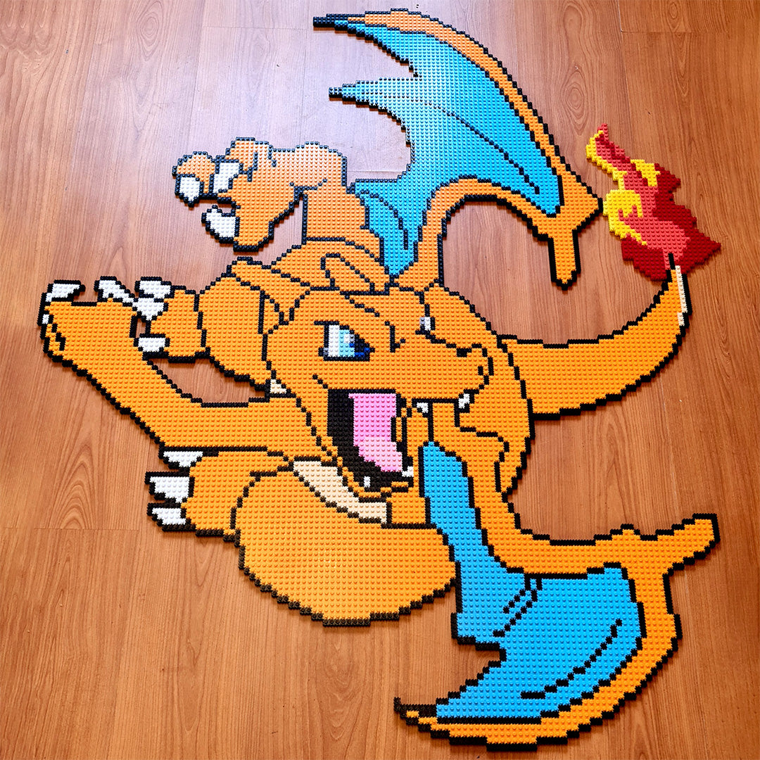 Charizard Gigante Puzzle 2D - 130.7 x 109.2cm - Pix Brix
