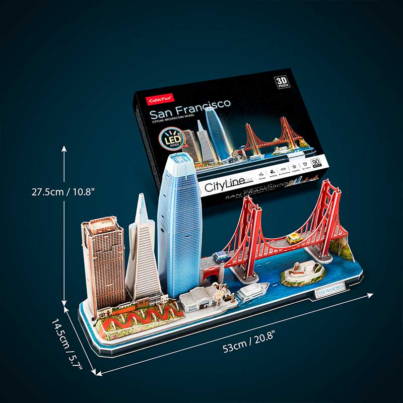 LED San Francisco City - Architecture Model - Rompecabezas 3D