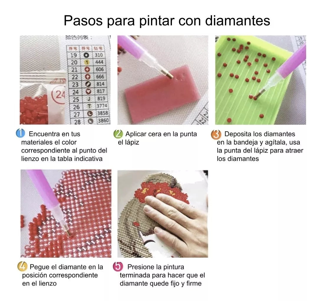 Búho (15 x 20 cm) - Diamante Redondo - Pinturas de Diamantes