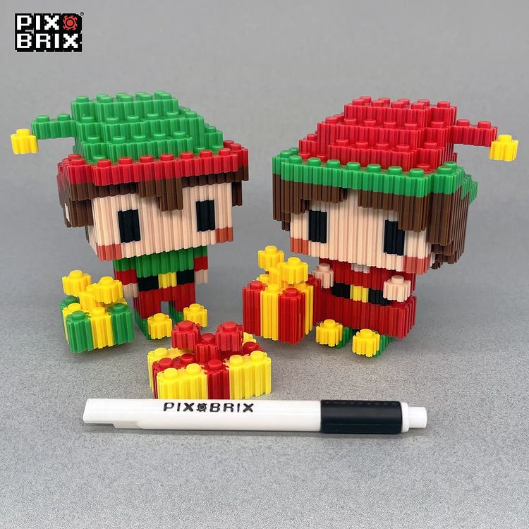 Elfos Navideños Armable 3D  - Pix Brix