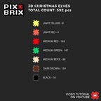 Elfos Navideños Armable 3D  - Pix Brix