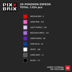 Espeon Puzzle 2D - 25.5 x 25.5cm - Pix Brix