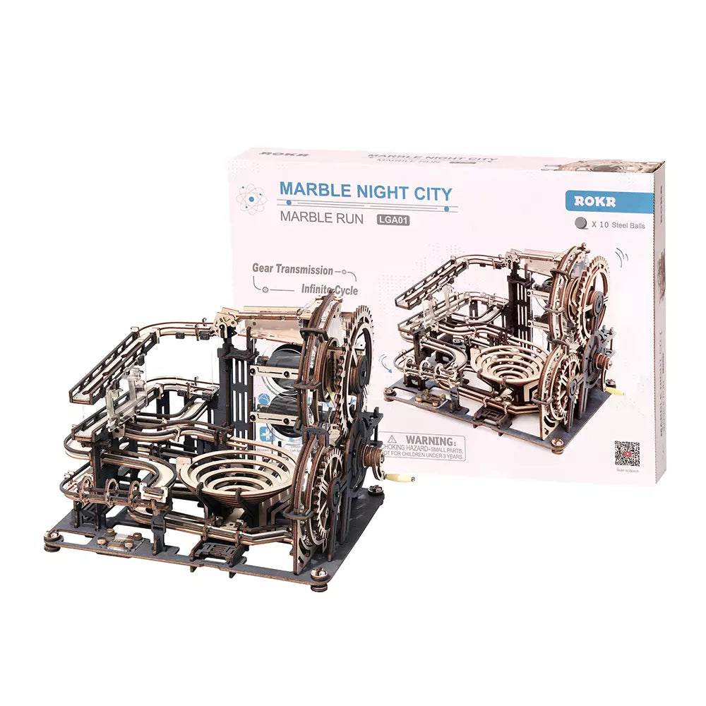 Marble Night City - Rompecabezas 3D - Maqueta de Madera ROKR
