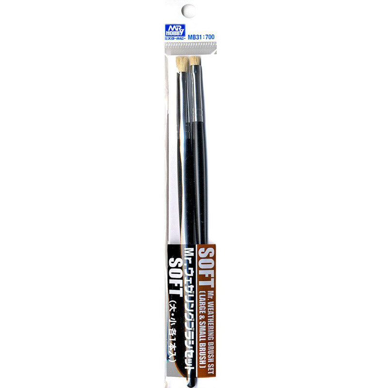MB31 MR.WEATHERING BRUSH SET SOFT - Set Pinceles Suaves - Mr.Hobby - GSI creos