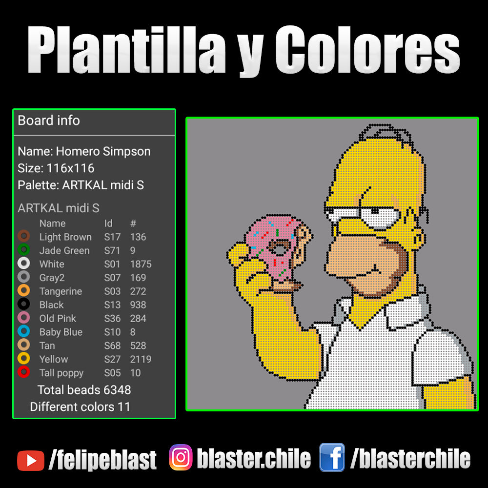 Pack Homero Simpson (6.500 Piezas) + 15 Placas Cuadradas 5mm