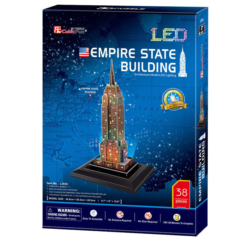 LED Empire State - Architecture Model - Rompecabezas 3D