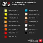 Charmeleon Puzzle 2D - 25.5 x 25.5cm - Pix Brix