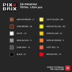 Pikachu Puzzle 2D - 25.5 x 25.5cm - Pix Brix