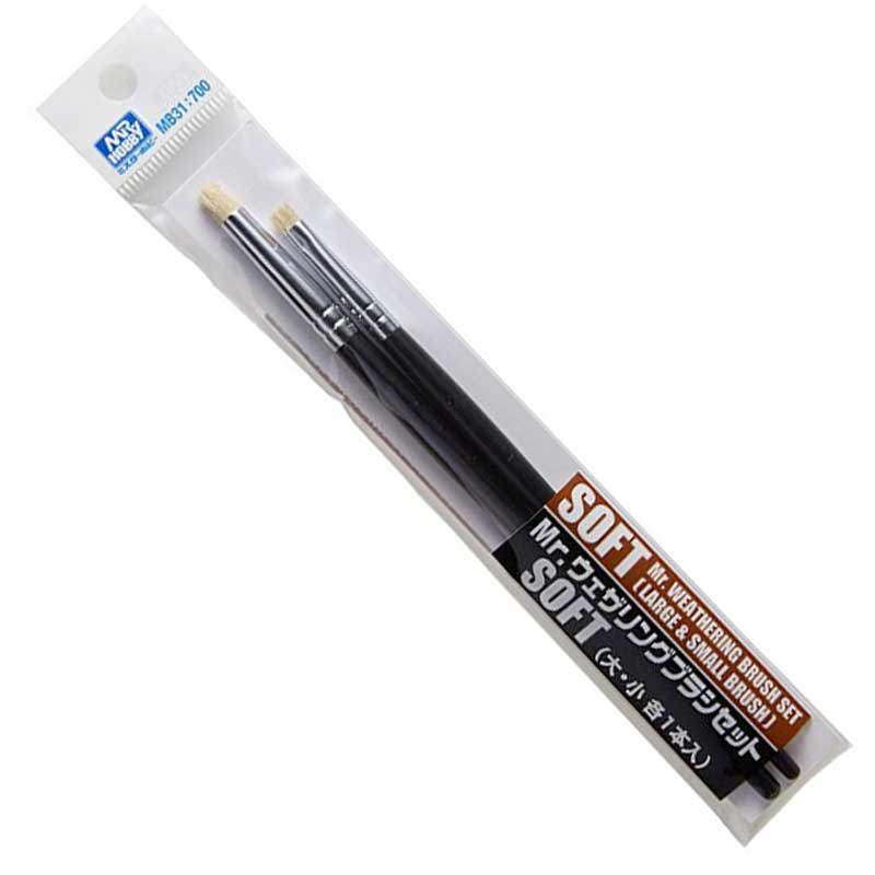 MB31 MR.WEATHERING BRUSH SET SOFT - Set Pinceles Suaves - Mr.Hobby - GSI creos