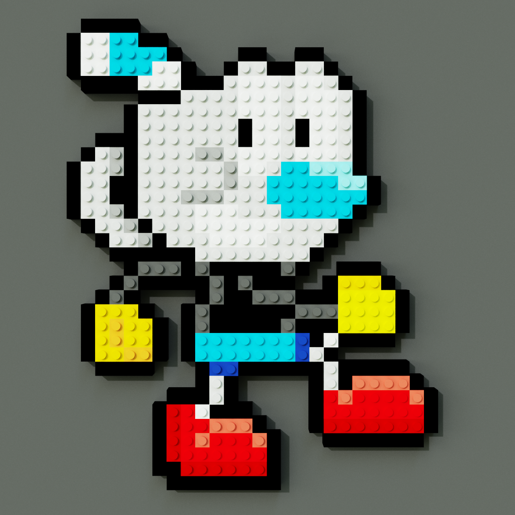Mugman - The Cuphead Show Armable 2D - Pix Brix