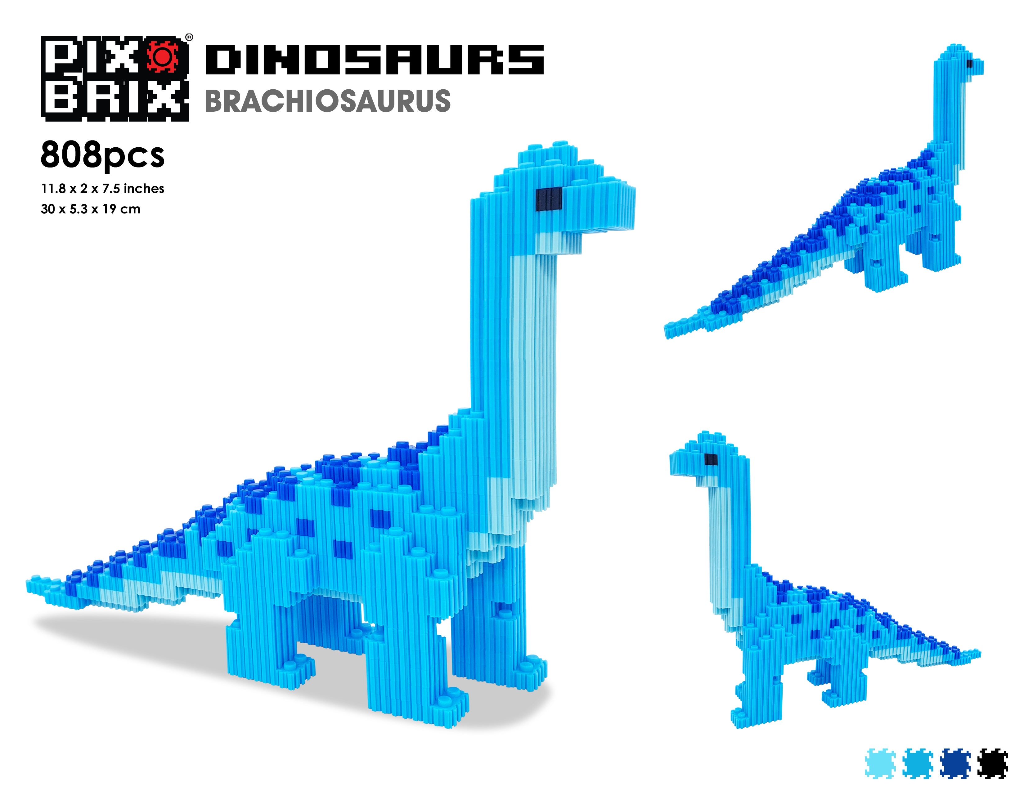 Brontosaurio - Figuras Dinosaurio Pix Brix 3D
