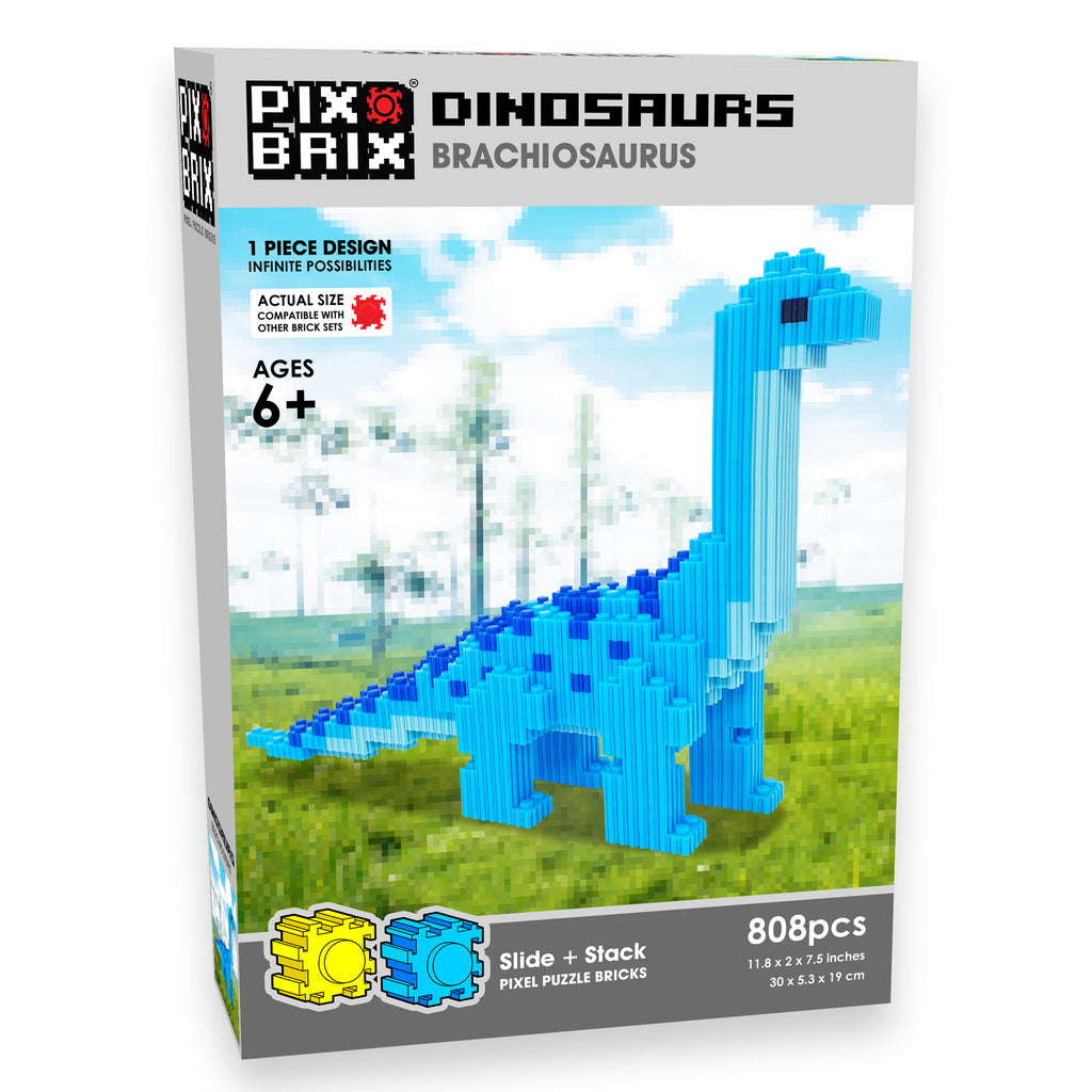 Brontosaurio - Figuras Dinosaurio Pix Brix 3D