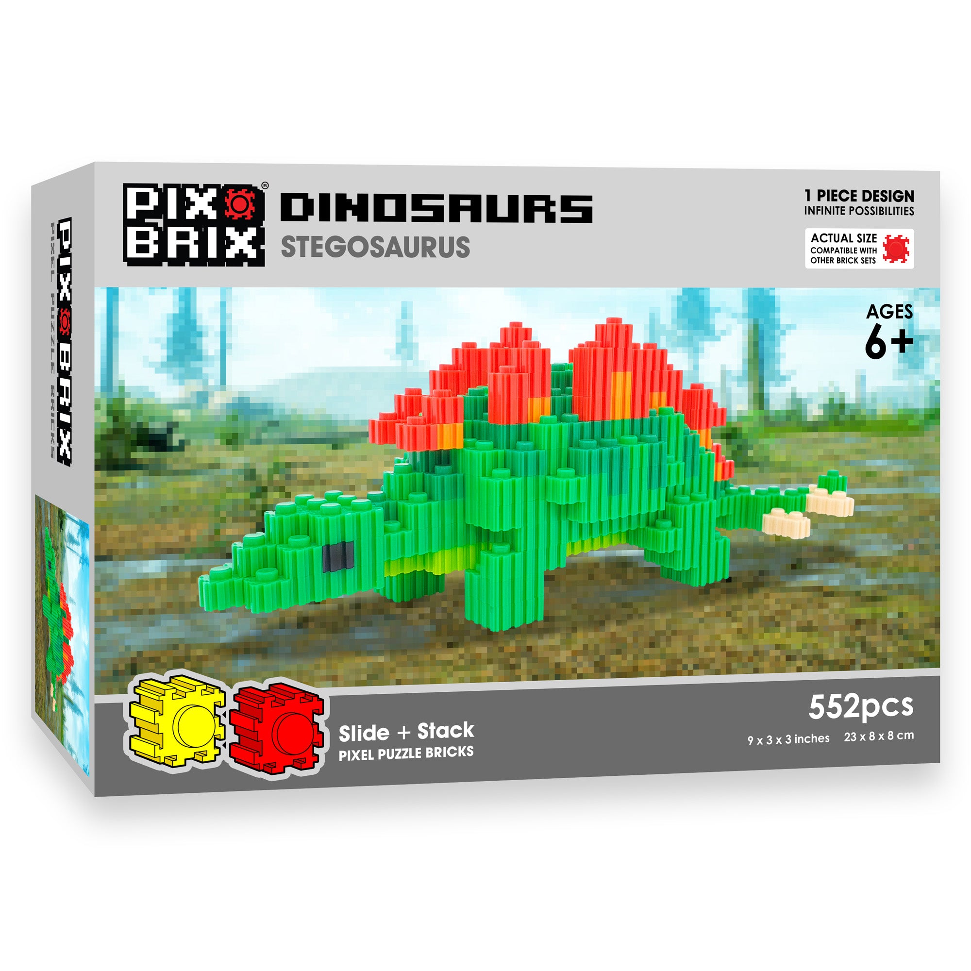Estegosaurio - Figuras Dinosaurio Pix Brix 3D