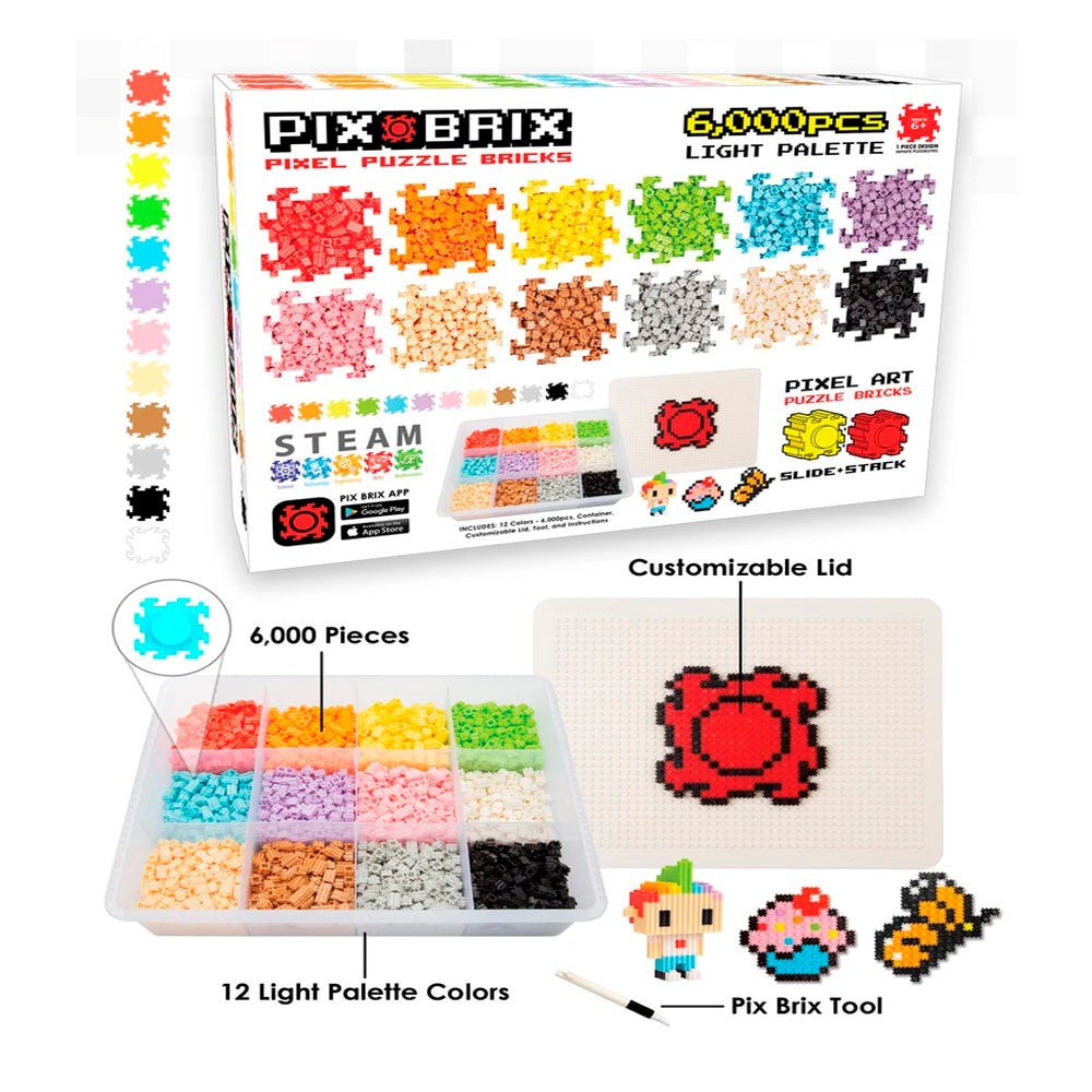 Contenedor 6.000 Piezas - 12 Colores - Pix Brix