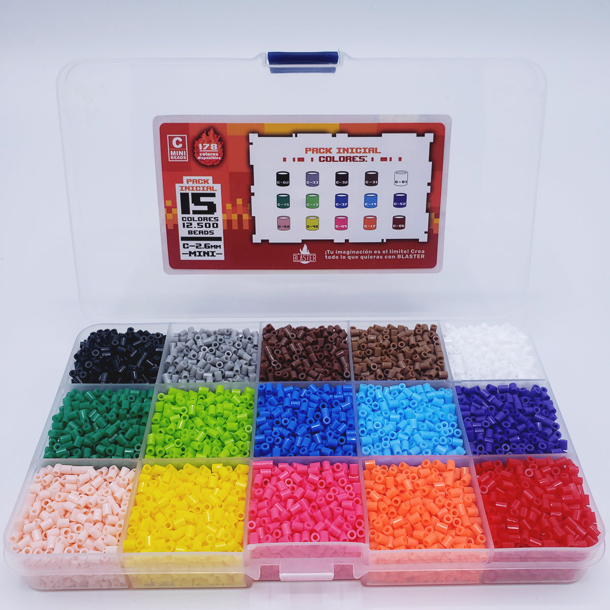 Caja Organizadora 10.500 Beads 2.6mm - 15 Colores - Solo Caja