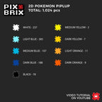 Piplup Puzzle 2D - 25.5 x 25.5cm - Pix Brix