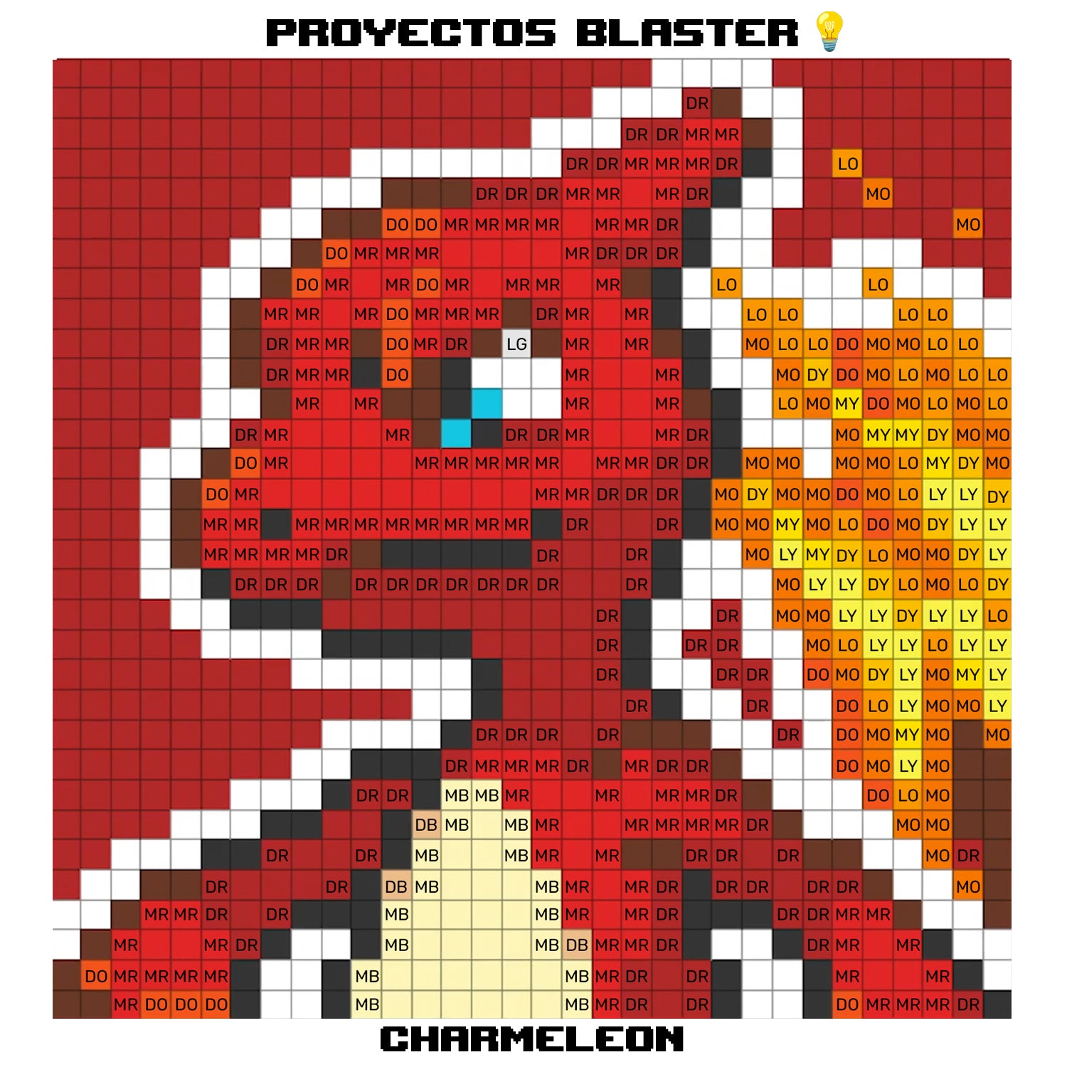 Charmeleon Puzzle 2D - 25.5 x 25.5cm - Pix Brix