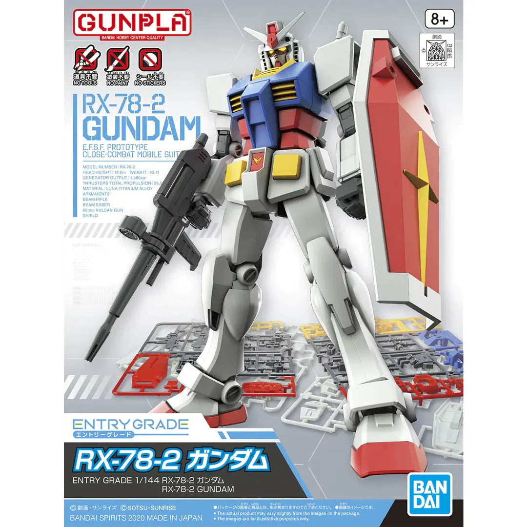 ENTRY GRADE - 1/144 RX-78-2 GUNDAM (3L) - Model Kit Articulado - Bandai