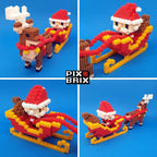 Rudolf y Santa Armable 3D  - Pix Brix