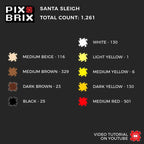 Rudolf y Santa Armable 3D  - Pix Brix