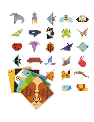Kit de Origami Infantil Mundo Animal - 30 Animales - Origami