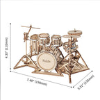 Drum Kit - Mini Batería - Maqueta de Madera Rolife