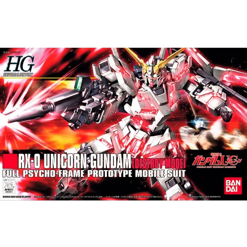 1/144 HGUC RX-0 UNICORN GUNDAM (DESTROY MODE) - Model Kit Articulado - Bandai