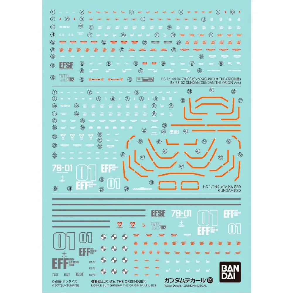 GUNDAM DECAL 123 Mobile Suit The Origin Multiuse 4 - Model Kit Articulado - Bandai