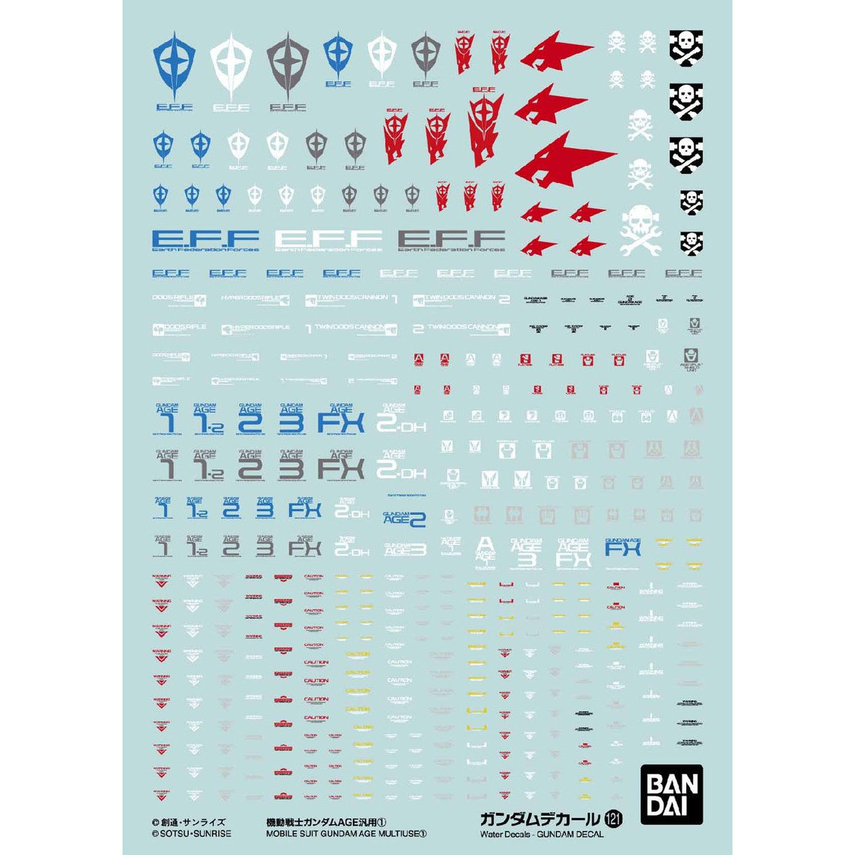 GUNDAM DECAL 121 Gundam Age multiuse 1 - Model Kit Articulado - Bandai