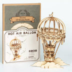 Hot Air Ballon - Rompecabezas 3D - Maqueta de Madera Rolife