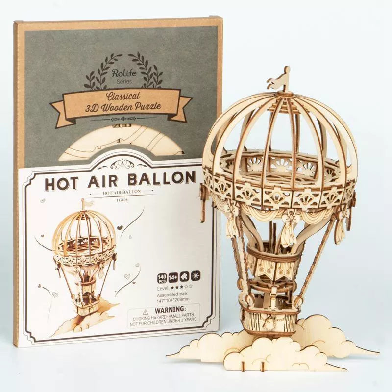 Hot Air Ballon - Rompecabezas 3D - Maqueta de Madera Rolife