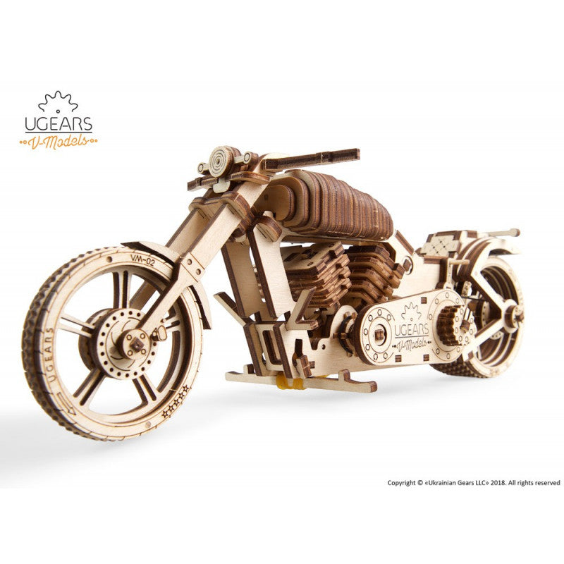 Motocicleta VM-02 - Maqueta Mecánica de Madera - Ugears