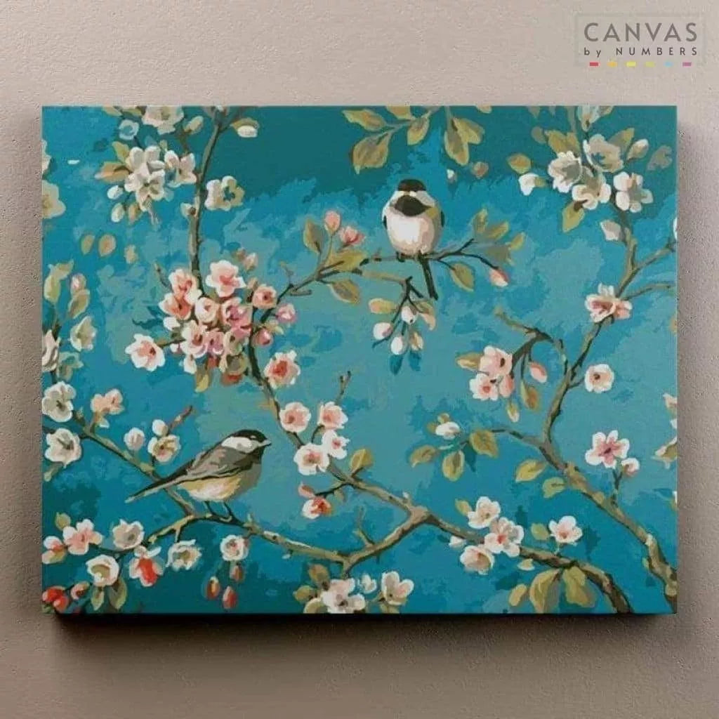 Flores y Pájaros (50 x 40 Cm) - Pintura Por Número