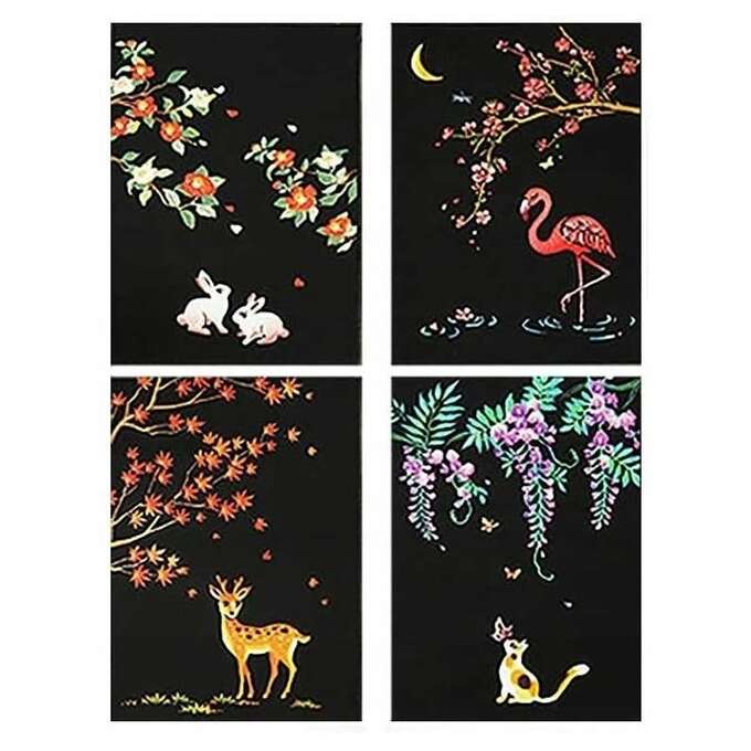 Kit Scratch Postales Animales - Scratch Art