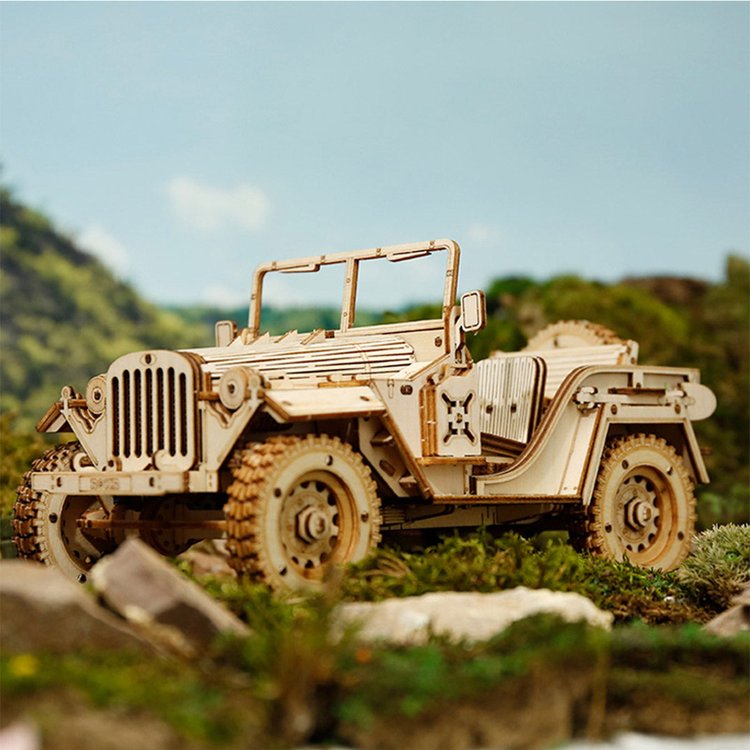 Army Jeep - Rompecabezas 3D - Maqueta de Madera Rolife