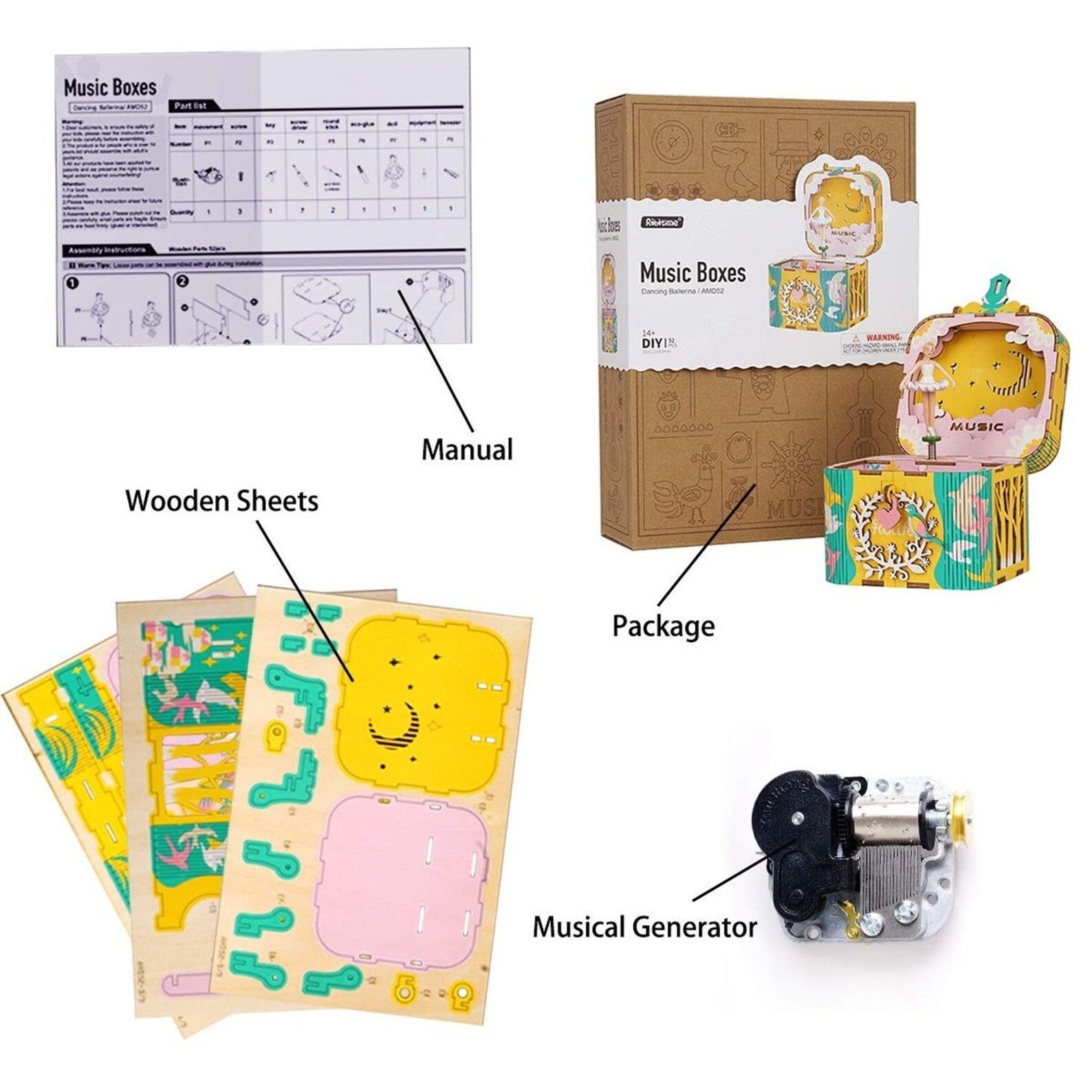 Dancing Ballerina - Caja Musical Armable