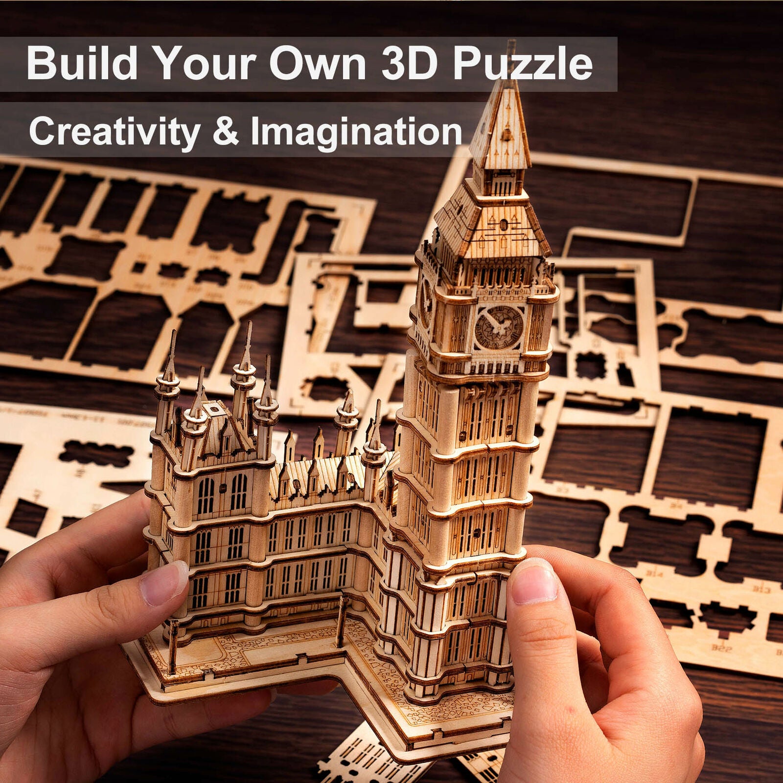 Big Ben LED - Rompecabezas 3D - Maqueta de Madera Rolife