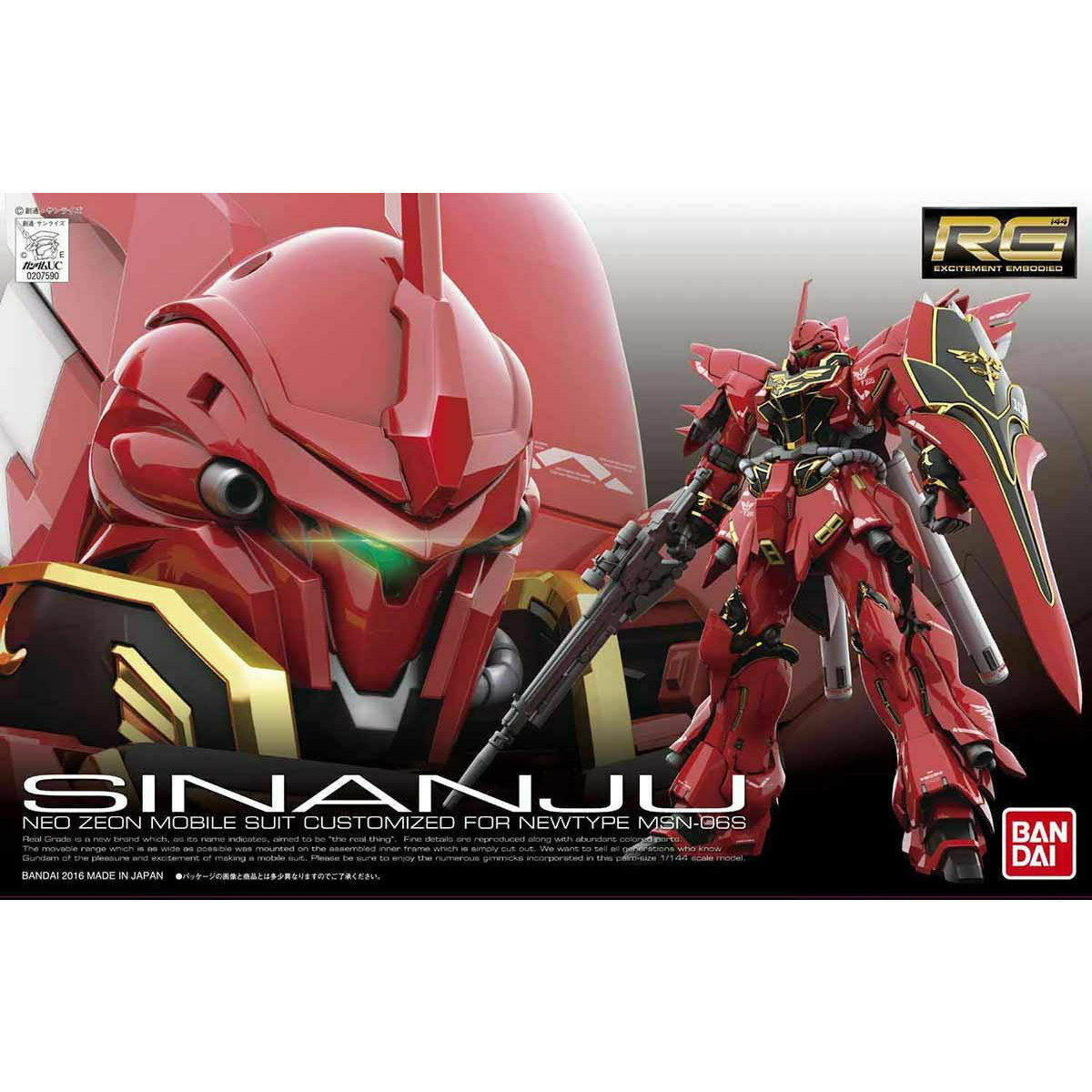 RG 1/144 Msn-06S Sinanju - Model Kit Articulado - Bandai